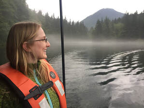 Hannah McSorley on a boat on a lake